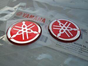 Silver and Red X Logo - GENUINE YAMAHA 40MM SILVER / RED Gas Tank Logo Decal Sticker Emblem ...