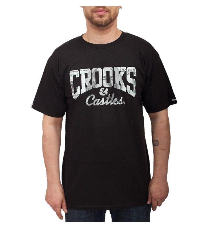 Crooks and Castles All Logo - Crooks & Castles Logo Black T Shirt for Men - Urban Mens Clothing ...