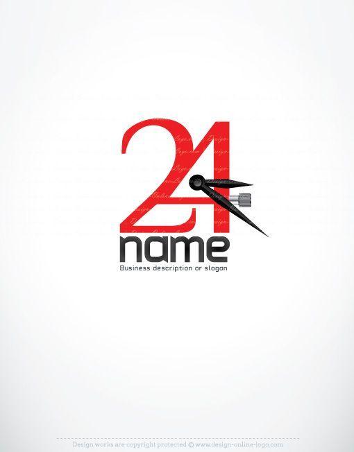 24 Hour Company Logo - Exclusive Logos Store – 24 Hours Clock logo design | logos store ...