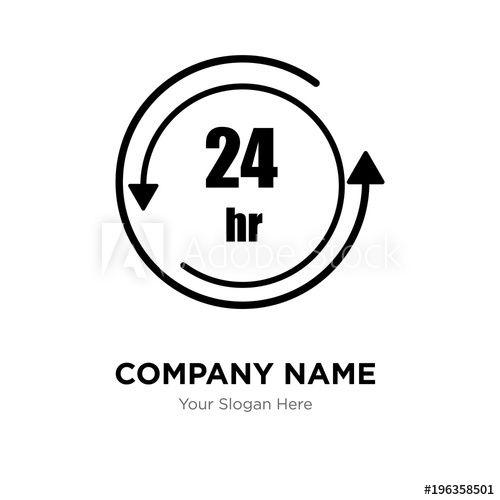 24 Hour Company Logo - 24 hr company logo design template, Business corporate vector icon ...