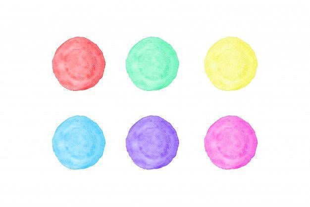 Purple Yellow Circle Logo - Green, red, yellow, purple, blue and pink circle watercolor painting ...