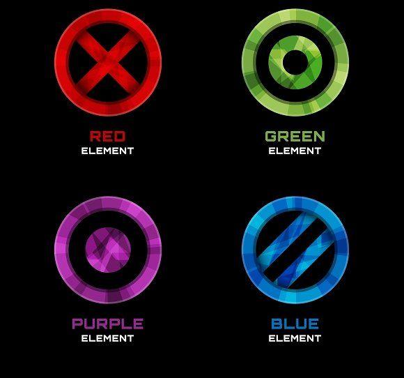 Blue Green Red -Orange and Purple Circle Logo - Circle, cross and dot logo designs ~ Graphics ~ Creative Market