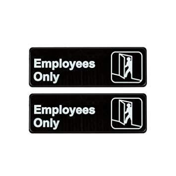Black and White Restaurant Rectangle Logo - Amazon.com : Employees Only Sign and White, 9 x 3 2 Pack