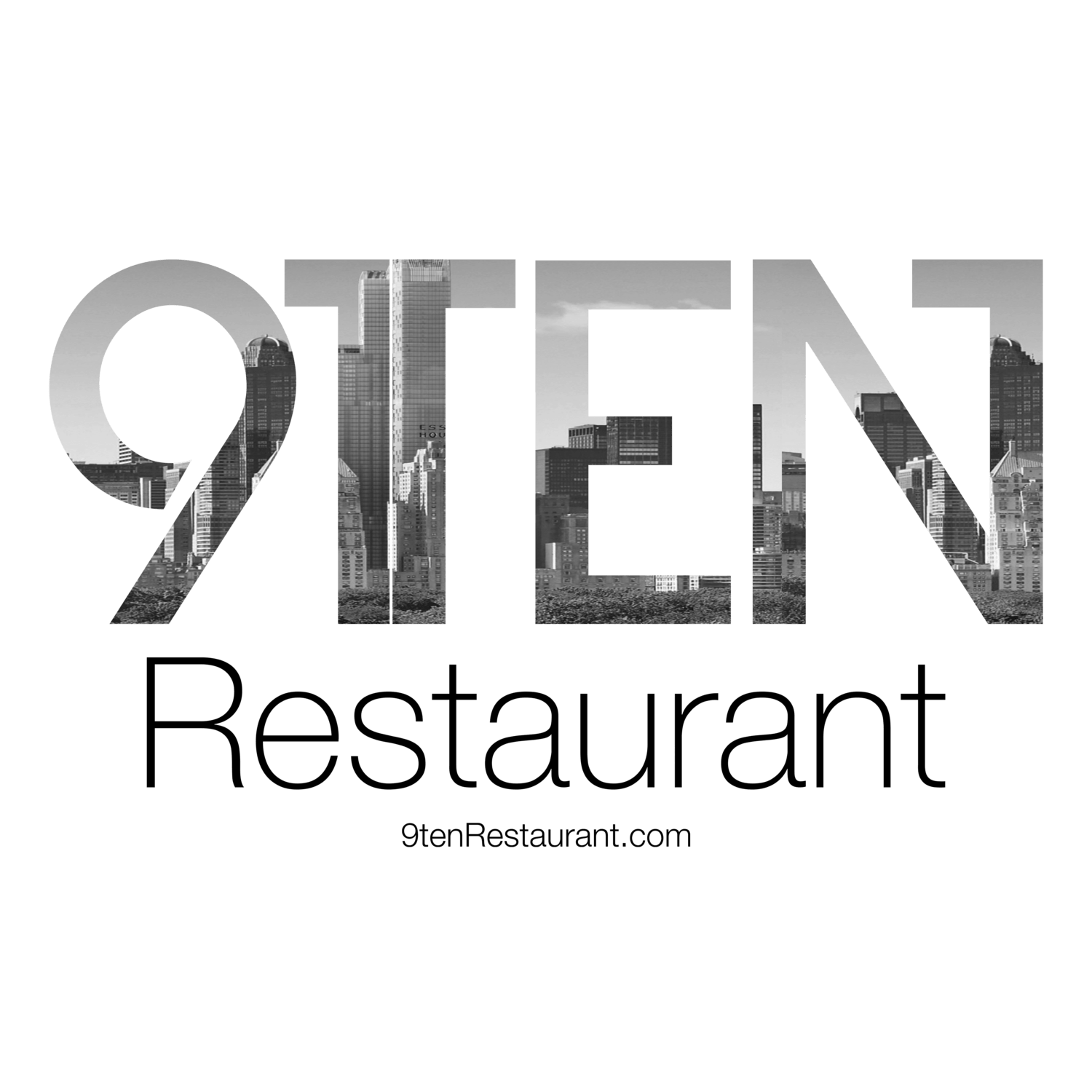 Black and White Restaurant Rectangle Logo - 9Ten Restaurant