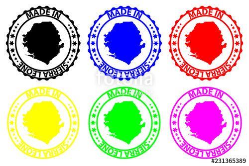 Blue Green Red -Orange and Purple Circle Logo - Made in Sierra Leone - rubber stamp - vector, Republic of Sierra ...