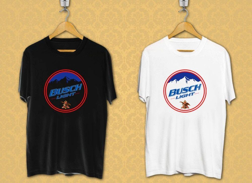 Busch Light Logo - Funny T Shirts Short Busch Light Beer Logo Black And White Men