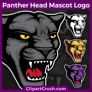 Panther Head Logo - Cool Panthers Mascot Clipart - Panther Head Mascot Logo Clip Art SVG ...
