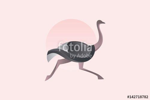 Ostrich Logo - Ostrich Running Vector Logo