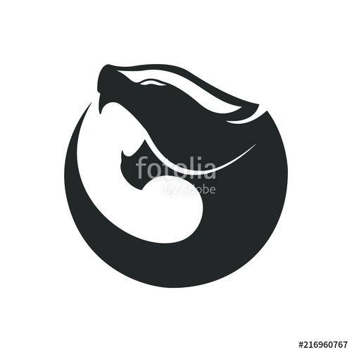 Panther Head Logo - Panther logo element. Black Panther head on white background ...