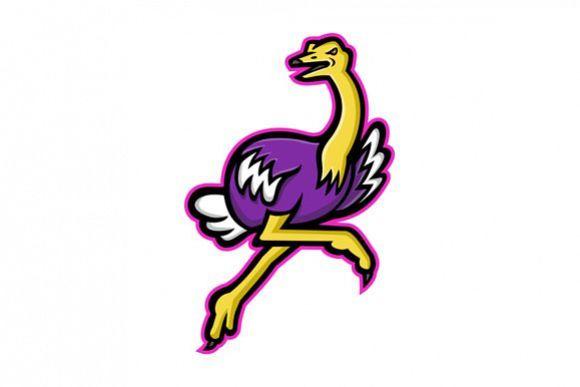 Ostrich Logo - Ostrich Running Mascot