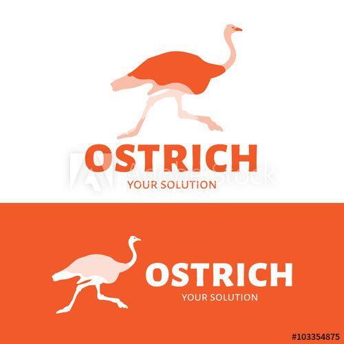 Ostrich Logo - Vector logo ostrich. Running ostrich - Buy this stock vector and ...