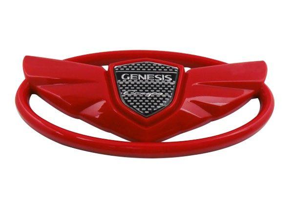 Red Genesis Car Logo - Auto car Red WING for 2010 2015 GENESIS COUPE Emblem Badge Sticker ...