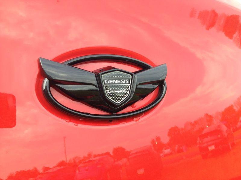 Red Genesis Car Logo - Glossy Black Wing Emblem, importshark.com