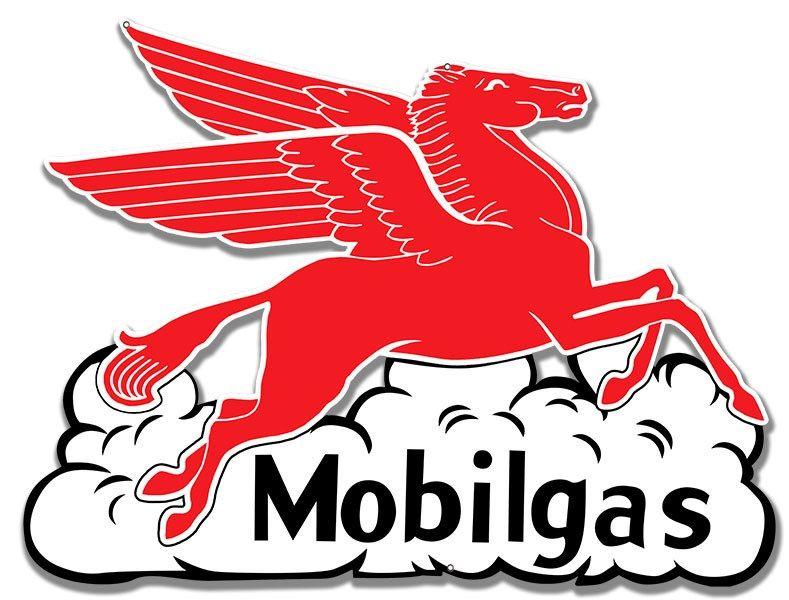 Pegasus Gas Station Logo - Mobilgas Pegasus Flying Horse In Cloud Gas Station Sign