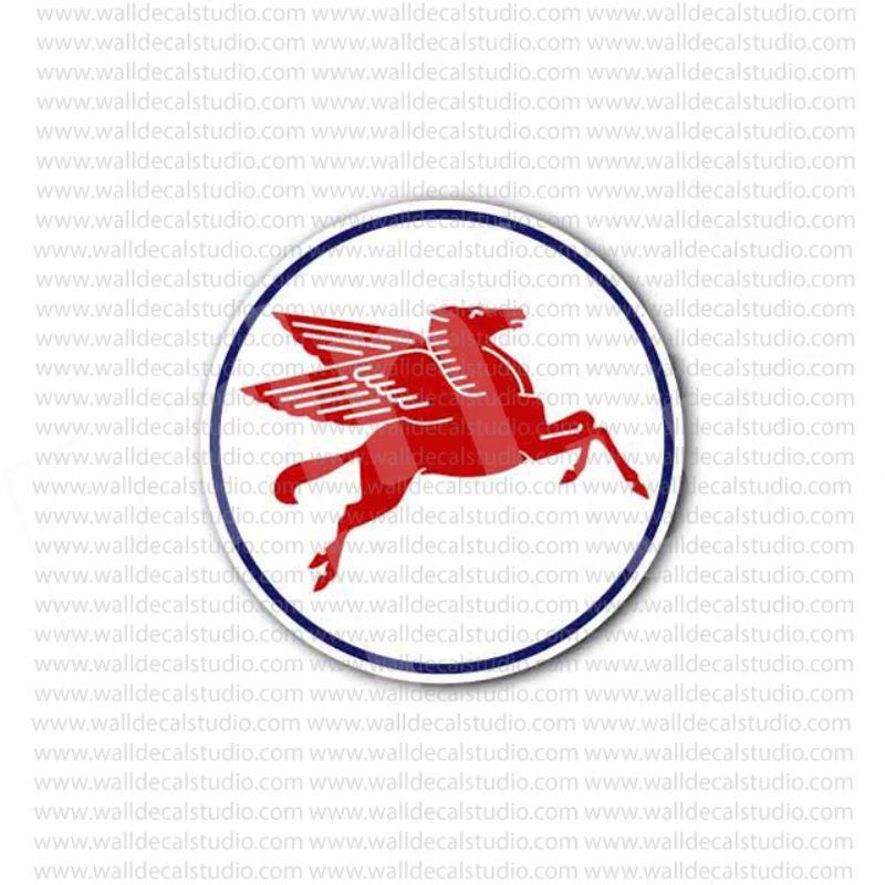 Pegasus Gas Station Logo - From $4.50 Buy Mobil Pegasus Gas Station Sign Sticker at Print Plus