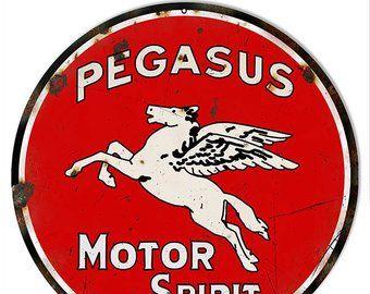 Pegasus Gas Station Logo - Pegasus motor spirit | Etsy
