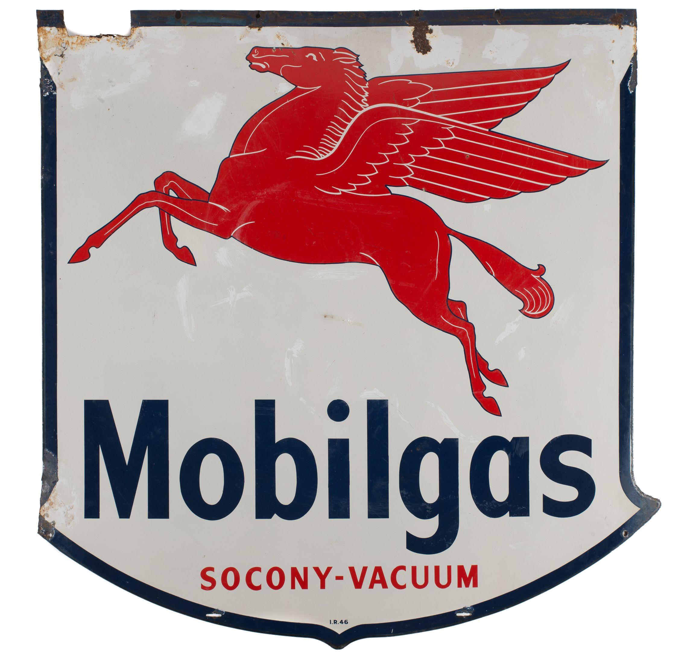 Pegasus Gas Station Logo - Lot #66 - Mobiloil Pegasus Gas Station Identification Porcelain Sign ...