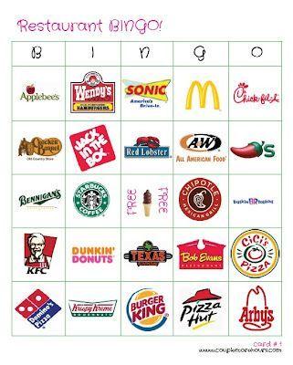 Bob Restaurant Logo - A Couple More Hours: Restaurant logo bingo cards - free printable ...