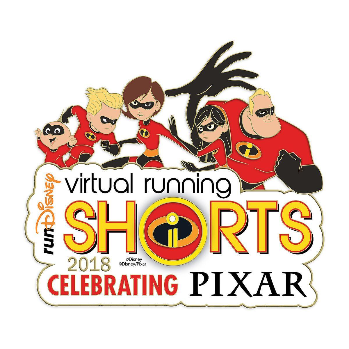 Incredible the Pixar Logo - runDisney Incredibles 2 Virtual Running Shorts 2018 Pin