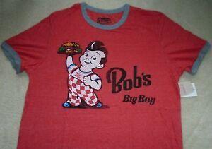Bob Restaurant Logo - NEW MENS L BOB'S BIG BOY T SHIRT, Hamburger Cheeseburger