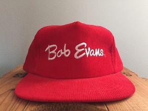 Bob Restaurant Logo - RED CORDUROY SNAP BACK BOB EVANS HAT Restaurant Cap Advertising Logo ...