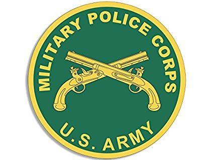 Green MP Logo - American Vinyl Round US Military Police Corps Seal Sticker (Army mp Logo)