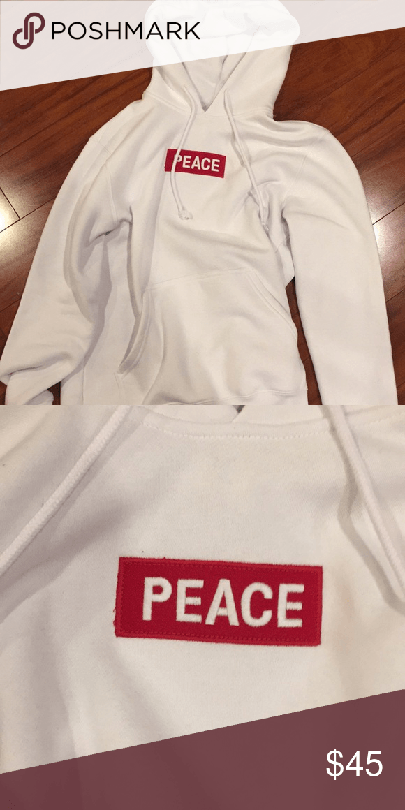 Anything Box Logo - Peace Box Logo White Hoodie. My Posh Picks. Hoodies