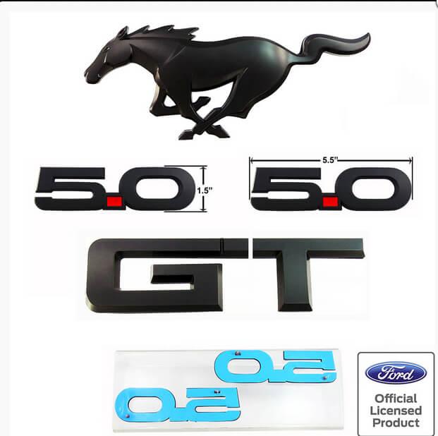 Ford Mustang 5.0 Logo - 15 17 Mustang GT Black Out Emblem Package Ford Officially Licensed