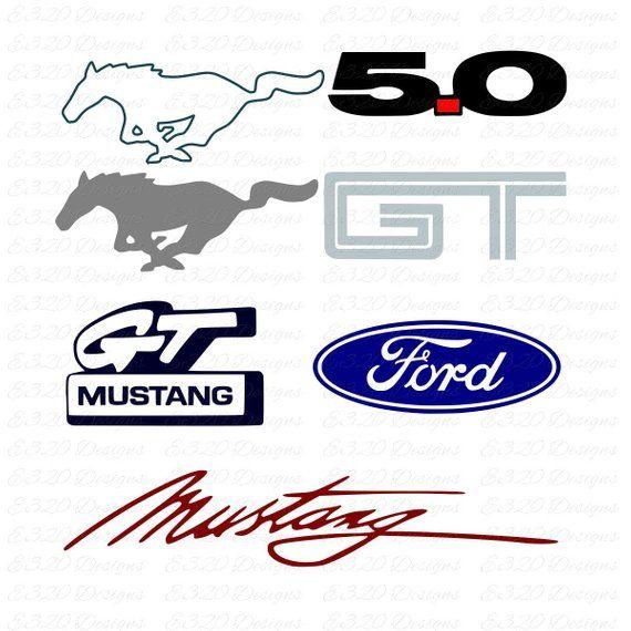 Mustang GT Logo - Ford Mustang GT 5.0 Emblem Set SVG Cut File | Etsy