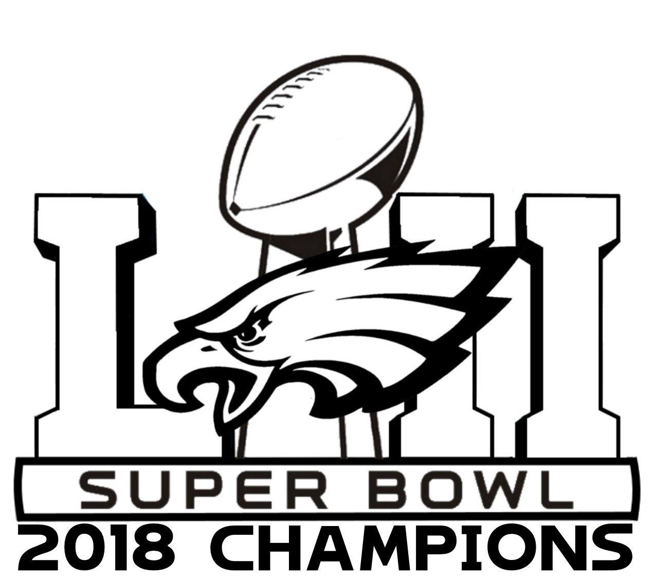 Black and White Philadelphia Eagles Logo - NFL Super Bowl LII 52 Philadelphia Eagles Champions - Black Pearl ...