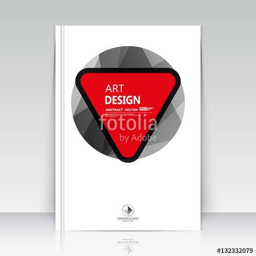 Rounded Red Triangle Logo - Abstract blurb theme. Text frame surface. White a4 brochure cover