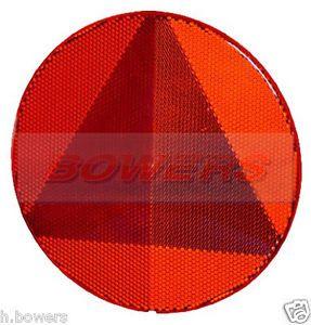 Rounded Red Triangle Logo - HELLA LARGE REAR RED ROUND STICK ON ADHESIVE TRIANGLE REFLECTOR