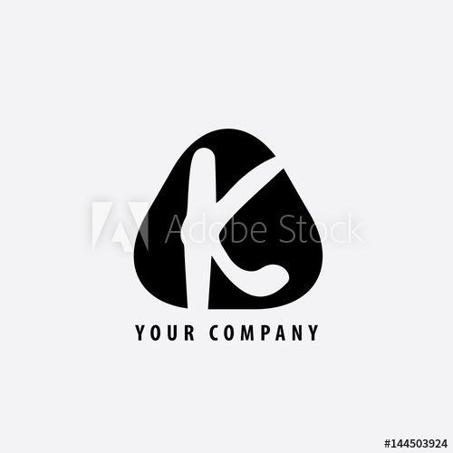 Rounded Red Triangle Logo - Initial Letter K Rounded Triangle Logo Red Black - Buy this stock ...