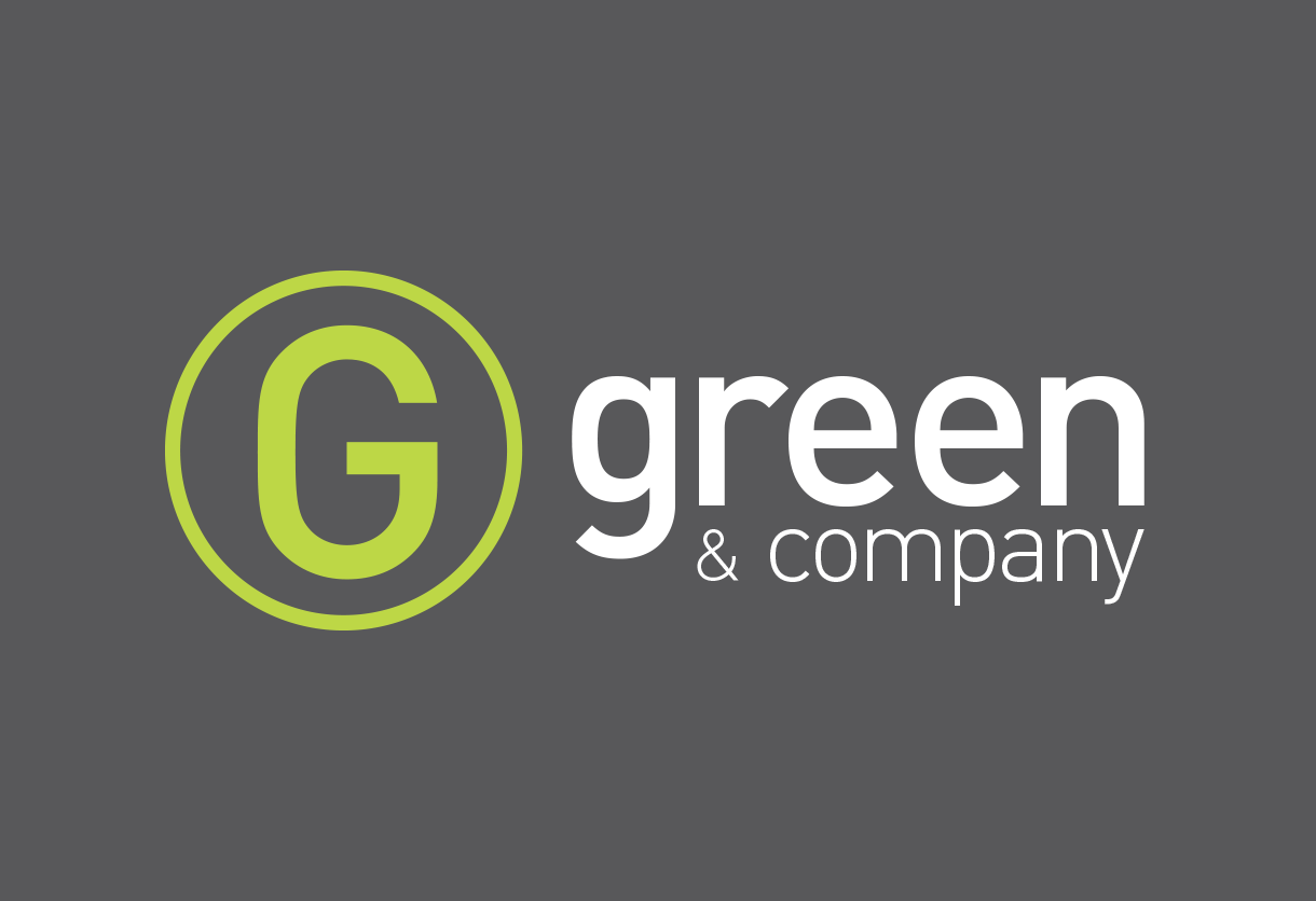 Gray and Green Circle Logo - Green & Company - Logo, branding and signage | Adventure Graphics
