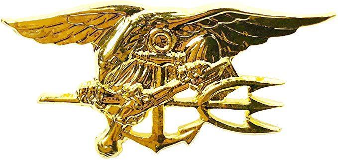 Seals Logo - Naval Special Warfare Insignia Pin US Navy SEAL Team Trident Military USN  Mini Lapel Gold (1.5 inches)