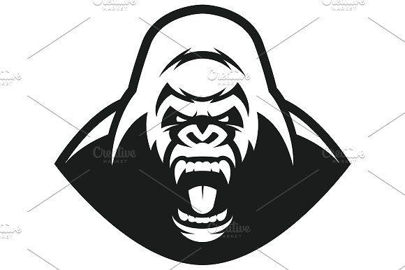 Gorilla Logo - Angry gorilla logo ~ Illustrations ~ Creative Market