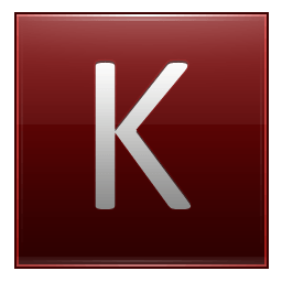 K in Red Rectangle Logo - Letter K red Icon. Multipurpose Alphabet Iconet
