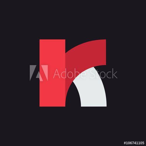 K in Red Rectangle Logo - K letter logo design template. Graphic alphabet symbol for corporate