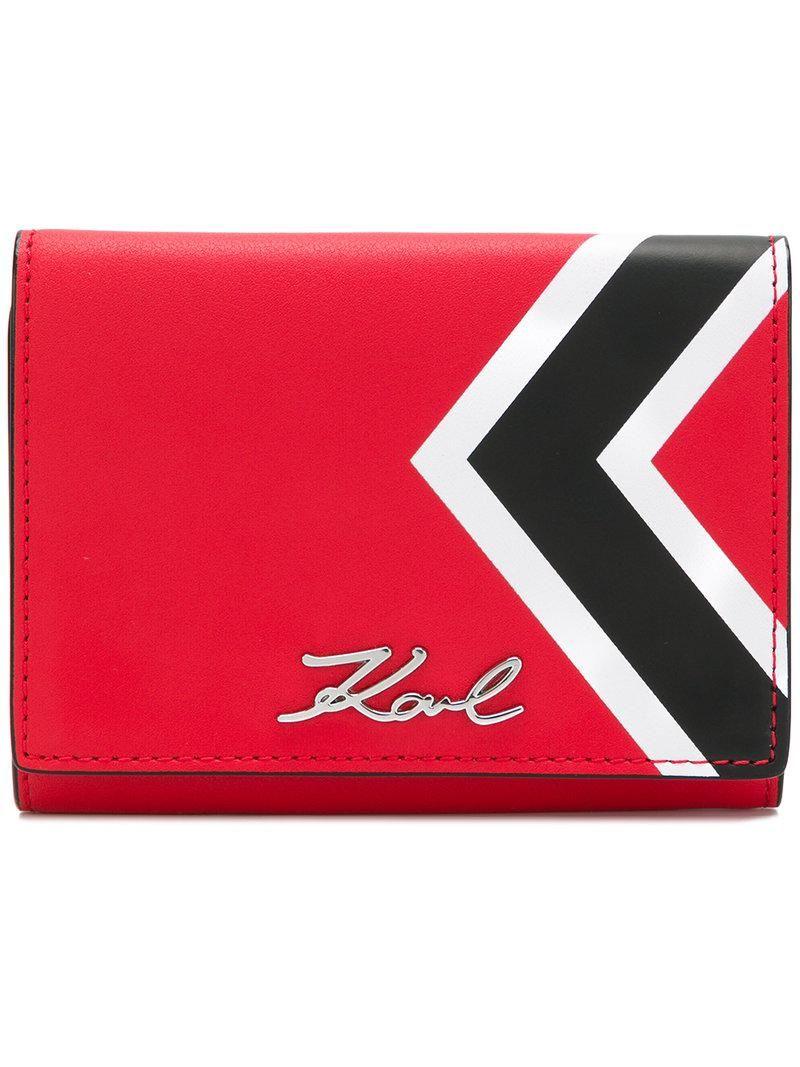 K in Red Rectangle Logo - Karl Lagerfeld K Karl Wallet in Red - Lyst