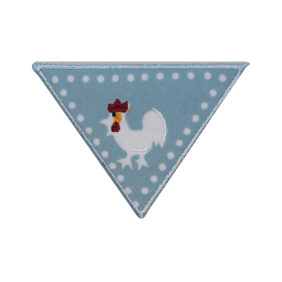 Blue Rooster in Triangle Logo - ID 3119 Triangle Badge Rooster Patch Chicken Emblem Embroidered Iron ...