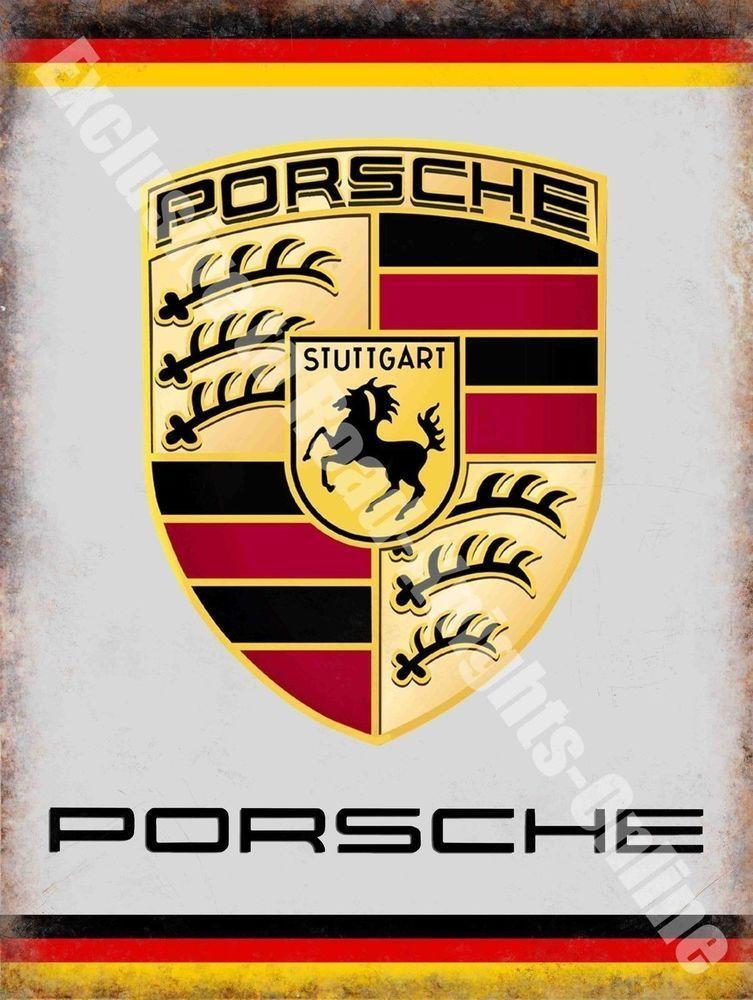 Old Porsche Logo - Porsche Car Badge 147 Vintage Garage Motorsport Racing Old Large ...