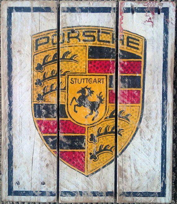 Old Porsche Logo - Porsche Vintage suchen Paletten Holz von HotShotPalletworks auf Etsy ...