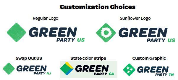Green and White Brand Logo - Customized Branding for States. Green Party of the United States