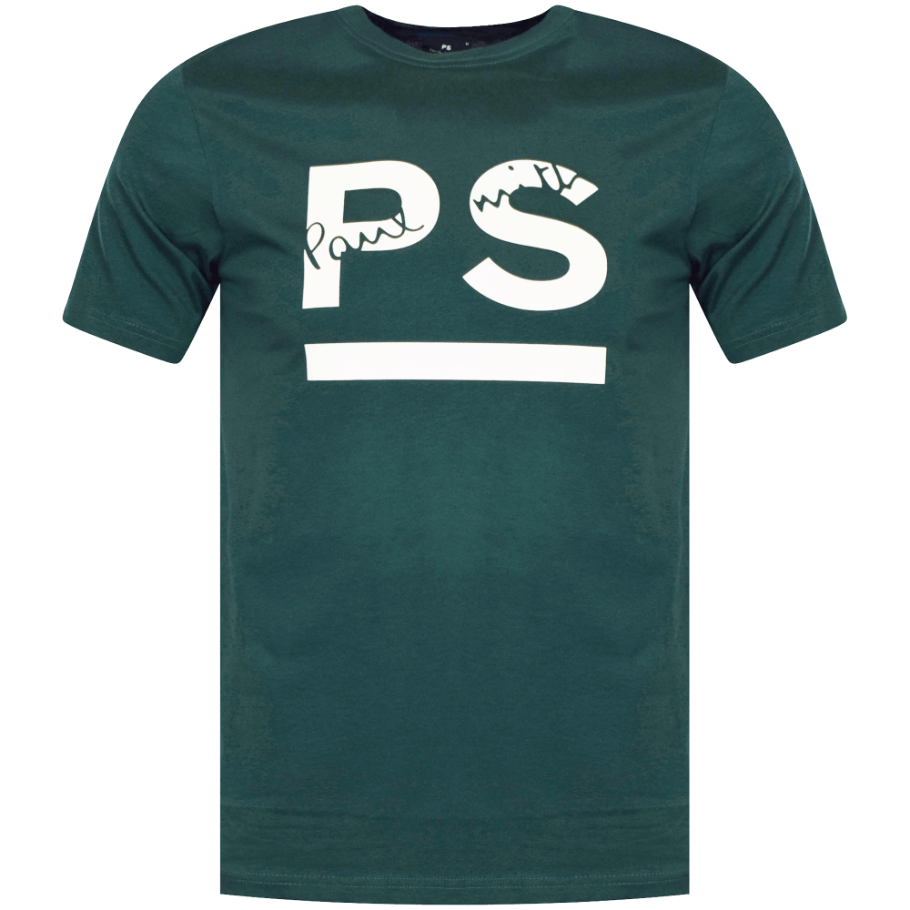 Green and White Brand Logo - PS PAUL SMITH PS Paul Smith Green/White Double Logo T-Shirt - Men ...