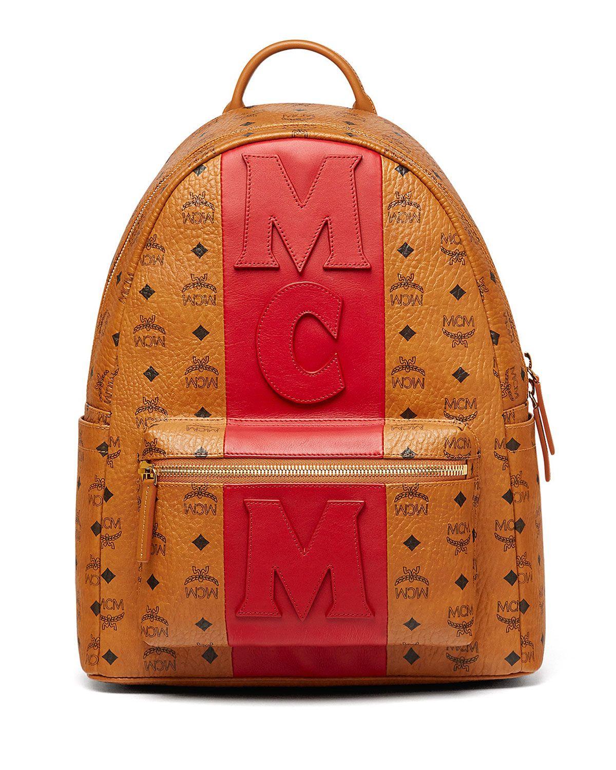 Stripe Red N Logo - MCM Stark Stripe Visetos Backpack | Neiman Marcus