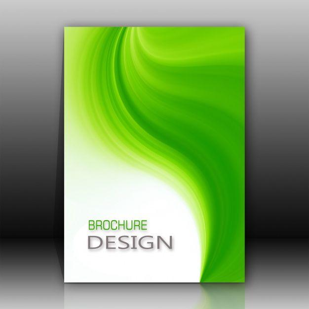 Green and White Brand Logo - Green and white brochure design PSD file