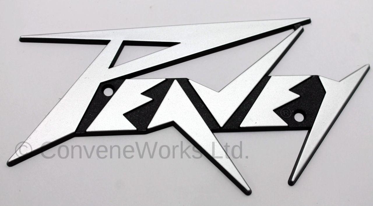 Teal Black and Red Logo - Peavey® Amplifier Logo, Silver (Silver/Teal/Red stripe amps)