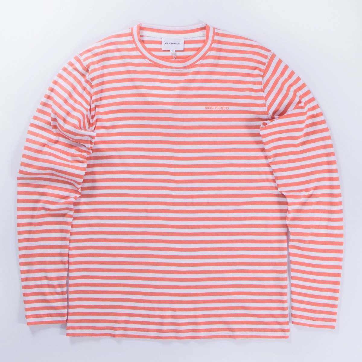 Stripe Red N Logo - Norse Projects James Logo Stripe LS T-Shirt Burned Red