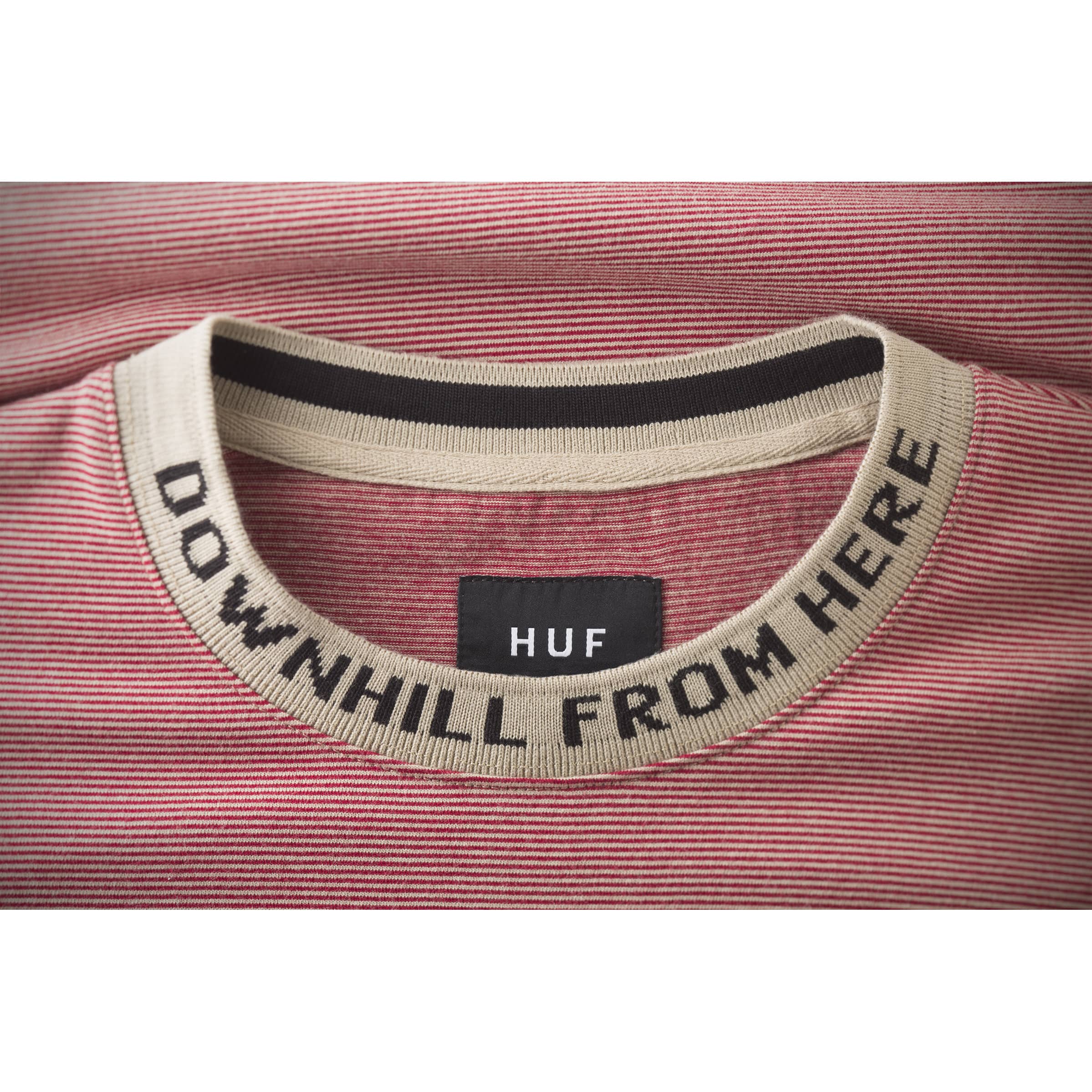 Stripe Red N Logo - HUF Downhill Long Sleeve Stripe Shirt | HUF