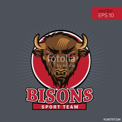Bison Head Logo - Bison Head Logo Mascot Emblem. Talisman College Sports Teams, Bull ...